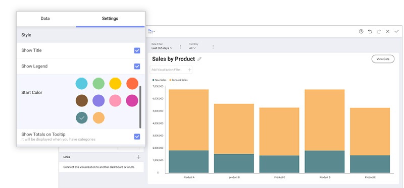 Your Dashboards — Your Look! Meet the New Custom Theming in Reveal Reveal app color palette example