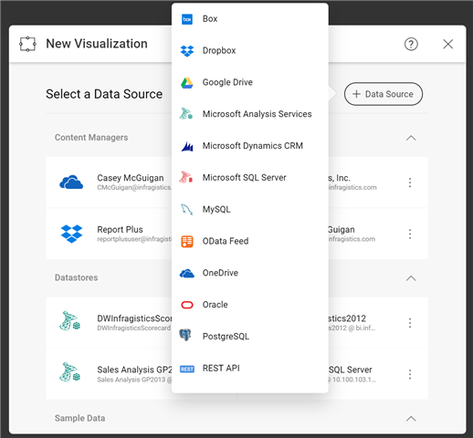 How to Create Your First Business Intelligence Dashboard with Reveal Steps to Data Insights - click the plus in the upper right corner.