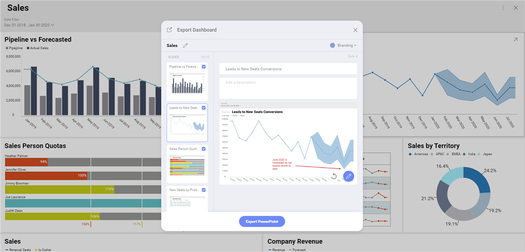 Reveal Adds Major New Features—Predictive Analytics, Big Data and More Reveal BI export to Power Point option